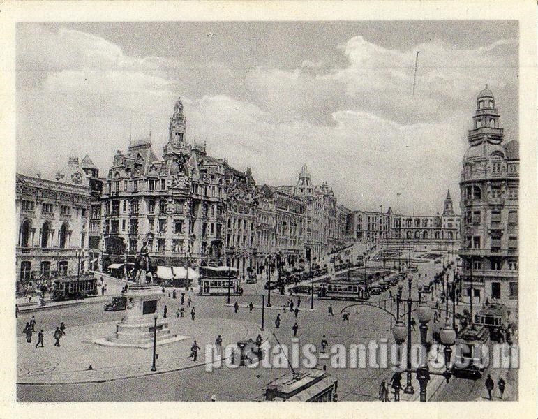 Praça da Liberdade e Avenida dos Aliados, Porto, Exposição Colonial Portuguesa, 1934 | Portugal em postais antigos 