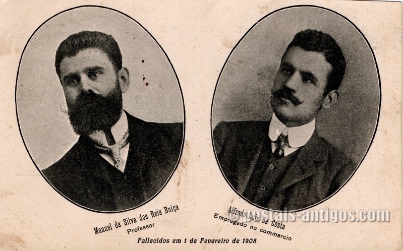 Bilhete postal de Manuel da Silva dos Reis e Alfredo Luiz da Costa, falecidos em 1908