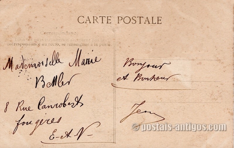 Verso do bilhete postal Dom Manuel II, o novo Rei de Portugal