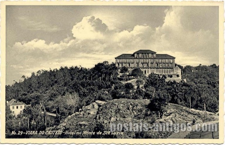 Bilhete postal ilustrado de Viana do Castelo, Hotel do Monte de Santa Luzia | Portugal em postais antigos