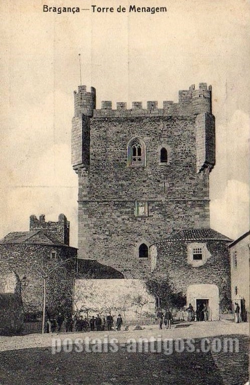 Postal antigo de Bragança, Portugal: Torre de Menagem.