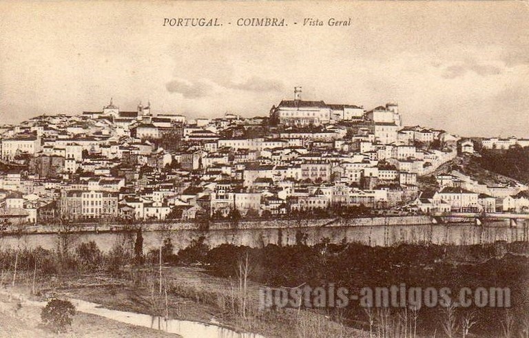 Postal antigo de Coimbra, Portugal: Vista geral de Coimbra.