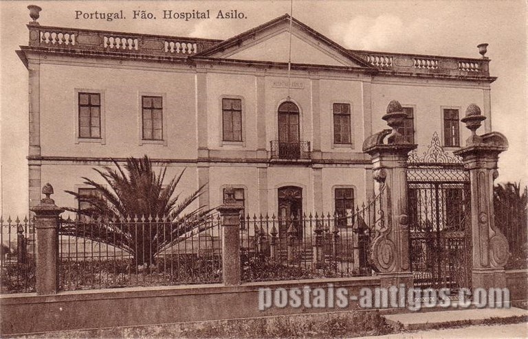 Bilhete postal ilustrado antigo do Hospital Asilo, Fão | Portugal em postais-antigos.com