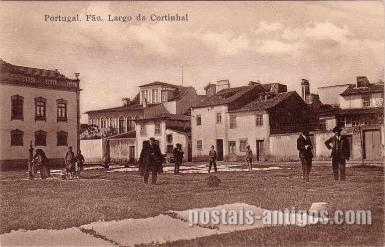 Bilhete postal ilustrado antigo do Largo do Cortinhal, Fão | Portugal em postais-antigos.com