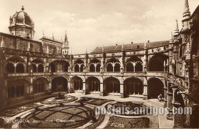 Bilhete postal de Lisboa, Portugal: Mosteiro dos Jerónimos - Claustro exterior - Belém. 8