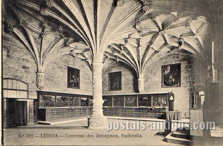 Bilhete postal de Lisboa, Portugal: Sacristia do Mosteiro dos ​Jerónimos - Belém.