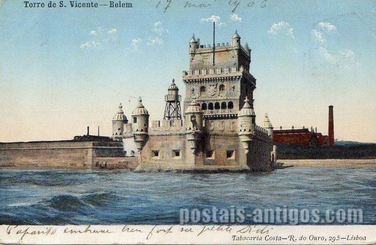 Bilhete postal antigo de Lisboa , Portugal: Torre de Bélem - 29