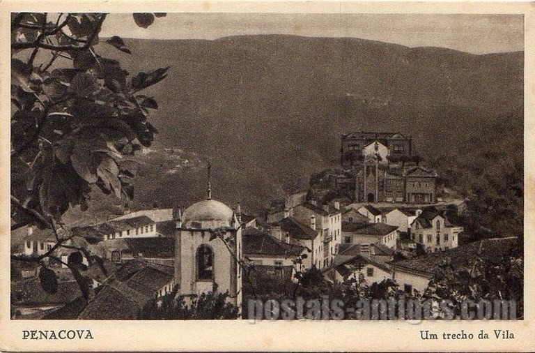 Postal antigo de Penacova, Portugal: Um trecho da Vila de Penacova.