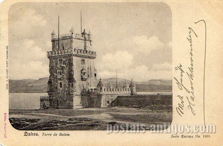 Bilhete postal antigo de Lisboa , Portugal: Torre de Bélem - 12