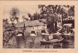 Bilhete postal ilustrado de Amarante: Azenhas no rio Tâmega | Portugal em postais antigos