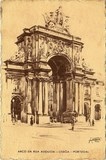 Bilhete postal antigo de Lisboa: Arco da Rua Augusta | Portugal em postais antigos