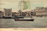 Bilhete postal ilustrado de Lisboa: Cais das Colunas, Lisboa | Portugal em postais antigos