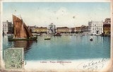Bilhete postal ilustrado de Lisboa: Cais das Colunas | Portugal em postais antigos
