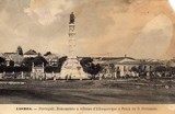 Bilhete postal de Lisboa, Portugal: Monumento a Afonso de Albuquerque e Praça de D. Fernando.