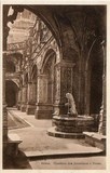 Bilhete postal de Lisboa, Portugal: Claustro do  Mosteiro dos ​Jerónimos e fonte.