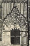 Bilhete postal de Batalha: o pórtico principal da Igreja | Portugal em postais antigos 