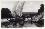 Postal antigo de Porto, Portugal: Barco rabelo no rio Douro | Portugal em postais antigos