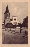 Bilhete postal antigo da Praça da República e Igreja de São João, Tomar | Portugal em postais antigos