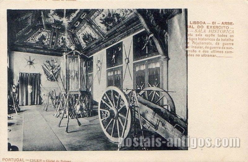 Bilhete postal antigo de Lisboa: ​​​Arsenal do Exército - Sala Histórica | Portugal em postais antigos