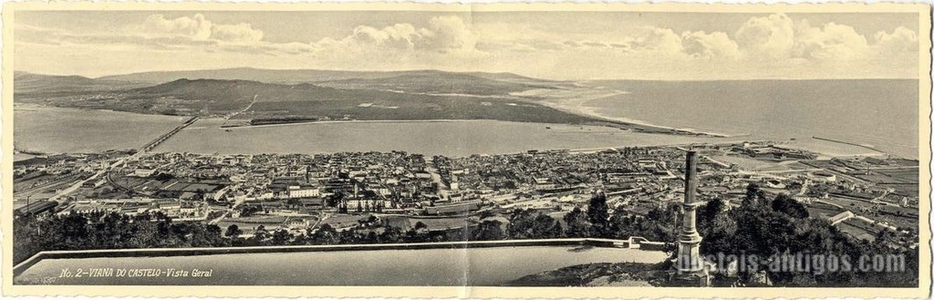 Bilhete postal ilustrado de Viana do Castelo, Vista geral (panorâmica) | Portugal em postais antigos