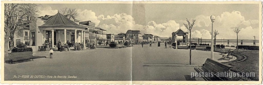 Bilhete postal ilustrado de Viana do Castelo, Avenida Camões | Portugal em postais antigos