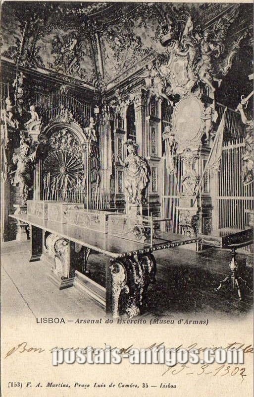 Bilhete postal antigo de Lisboa: ​Arsenal do Exército - Museu das armas | Portugal em postais antigos