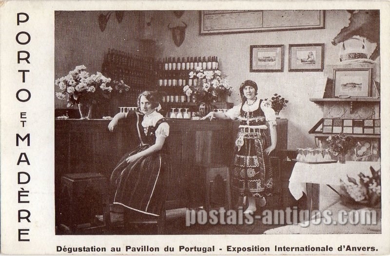 Bilhete postal de Degustação no pavilhão de Portugal