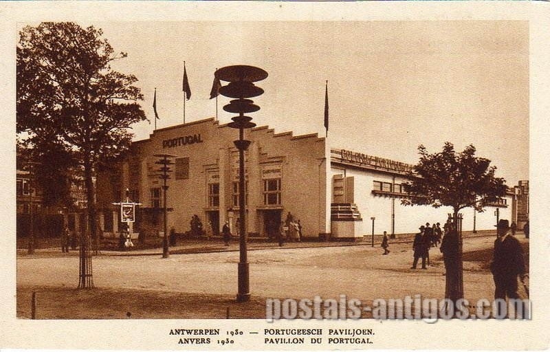 Bilhete postal antigo: ​Exposição Universal 1930 - Anvers - Pavillon du Portugal.