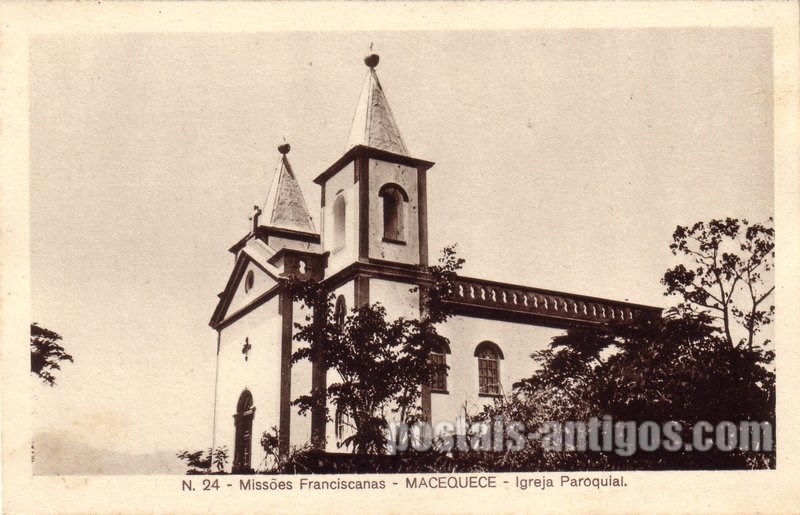 Bilhete postal ilustrado de Moçambique, Igreja Paroquial, Macequece | Portugal em postais antigos 