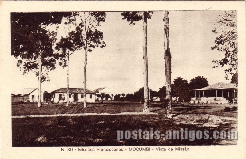 Bilhete postal ilustrado de Moçambique, Vista da Missão, Mocumbi | Portugal em postais antigos 