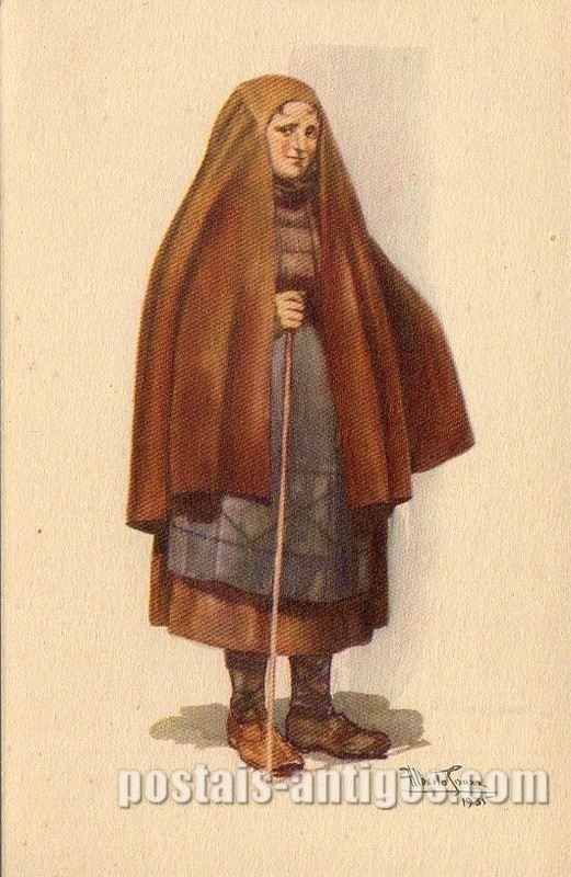 Bilhete postal por Alberto Souza: Costume da Beira Alta | Portugal em postais-antigos.com
