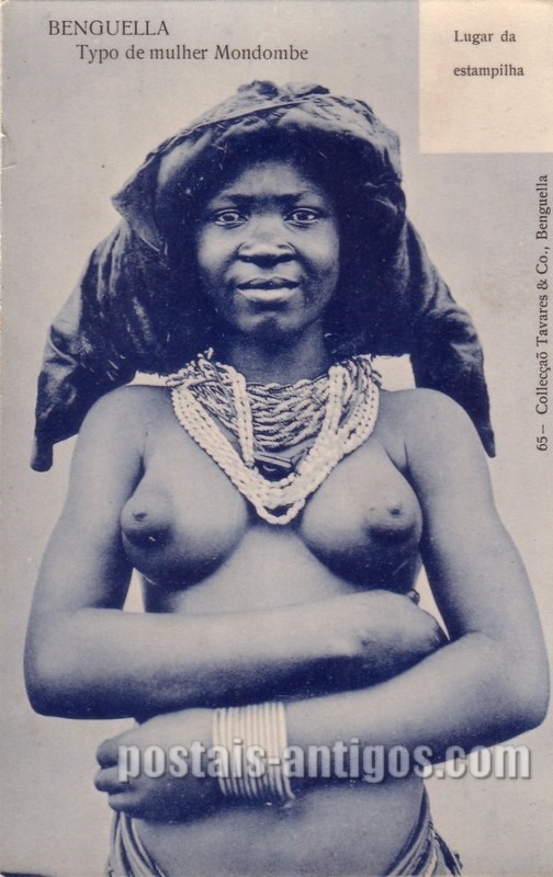 Bilhete postal ilustrado de Tipo de Mulher Mondombe, Benguela, Angola | Portugal em postais antigos 