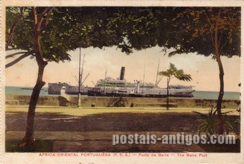 Bilhete postal ilustrado de Moçambique, Porto da Beira | Portugal em postais antigos 
