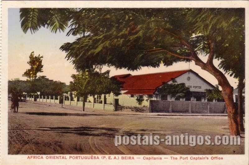 Bilhete postal ilustrado de Moçambique, Capitania, Beira | Portugal em postais antigos 