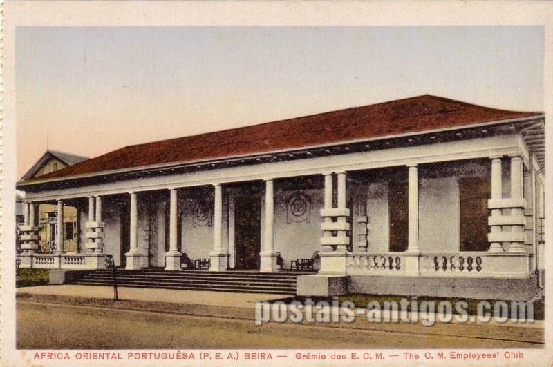 Bilhete postal ilustrado de Moçambique, Grémio dos E.C.M. da Beira | Portugal em postais antigos 