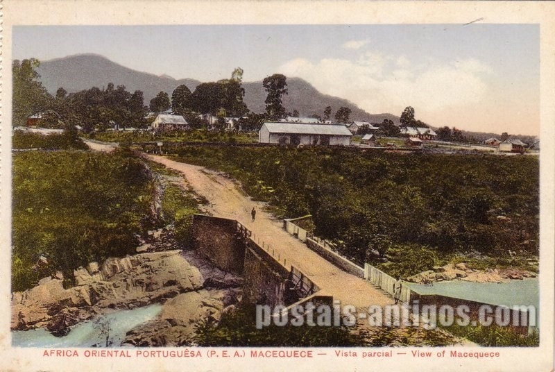 Bilhete postal ilustrado de Moçambique, Vistal parcial de Macequece | Portugal em postais antigos 