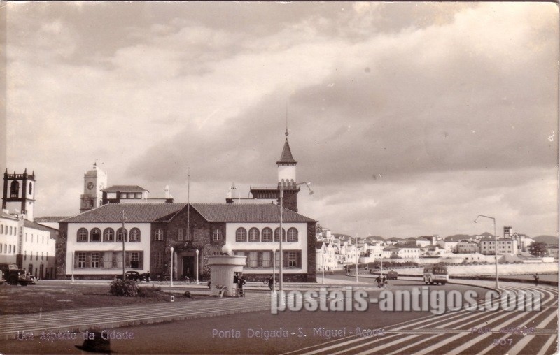 Bilhete postal de um aspecto da cidade de Ponta Delgada | Portugal em postais antigos