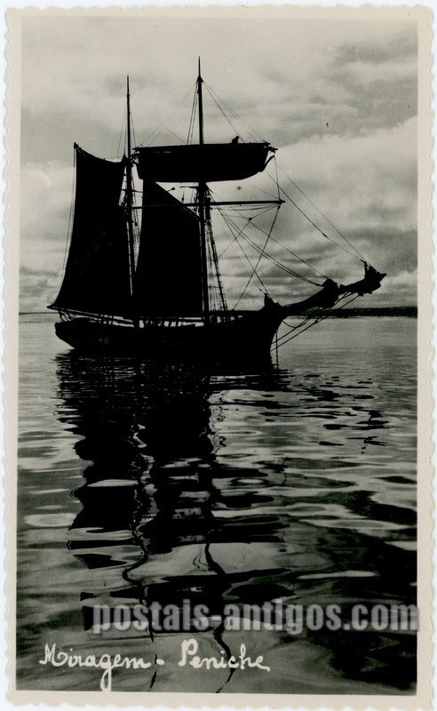 Bilhete postal ilustrado de Peniche, Miragem | Portugal em postais antigos