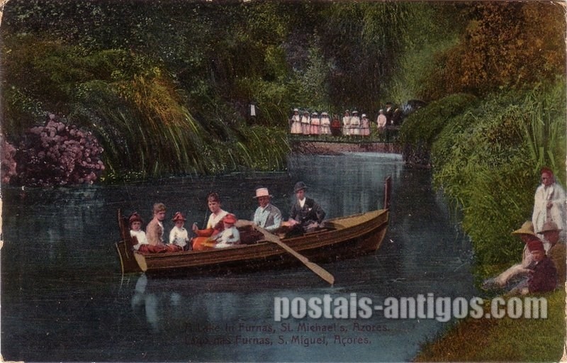 Bilhete postal do Lago nas Furnas, Ilha de São Miguel, Açores | Portugal em postais antigos