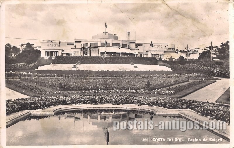 Bilhete postal ilustrado da Costa do Sol, Casino do Estoril | Portugal em postais antigos 