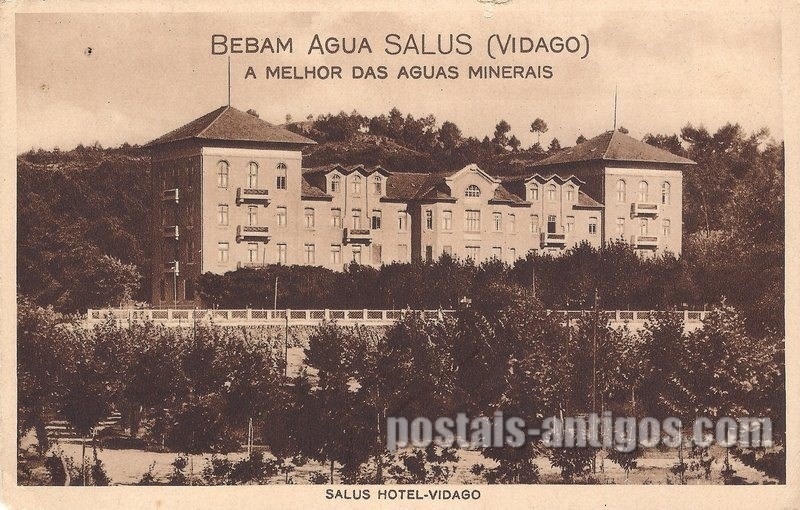 Bilhete postal ilustrado do Salus Hotel - Vidago | Portugal em postais antigos 