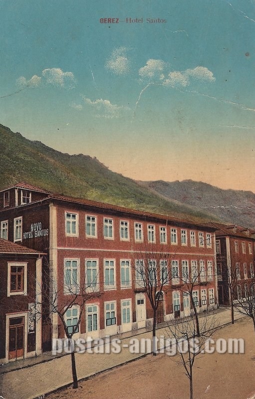 Bilhete postal ilustrado do Hotel Santos - Gerês - ​Terras de Bouro | Portugal em postais antigos 