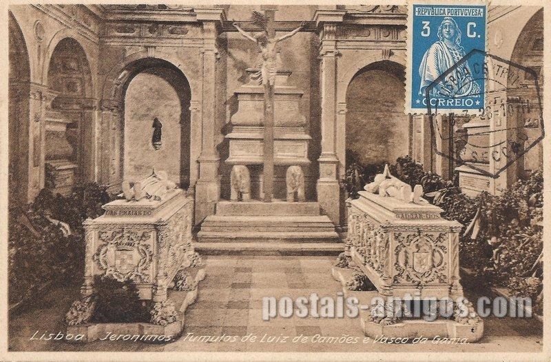 Bilhete postal ilustrado : Lisboa - Túmulos Luís de Camões e Vasco de Gama | Portugal em postais antigos