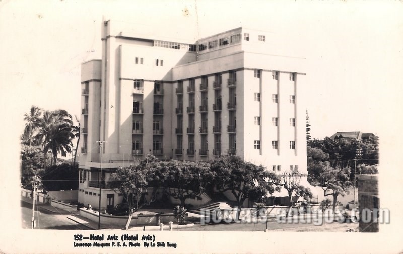 Bilhete postal ilustrado do Hotel Aviz - Lourenço Marques - Moçambique | Portugal em postais antigos 