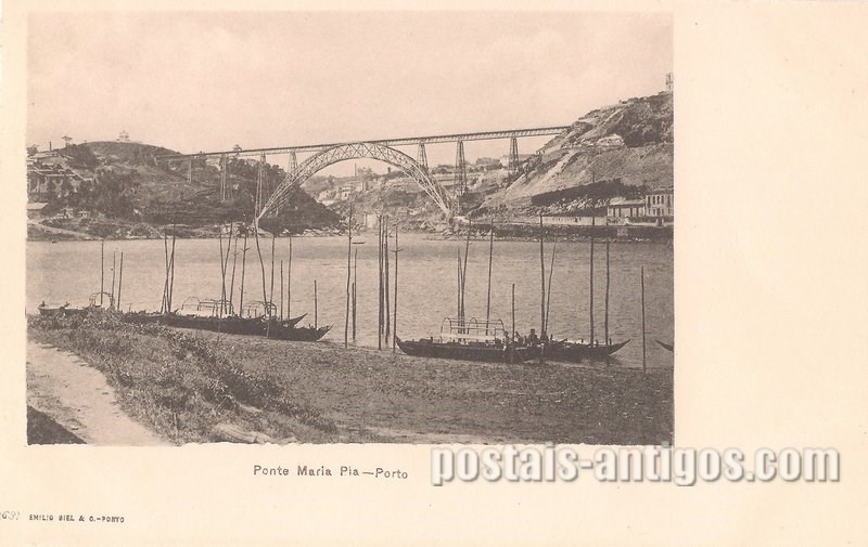 Bilhete postal ilustrado da Ponte Maria Pia, Porto