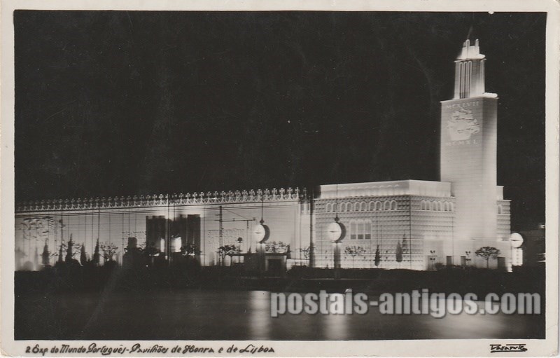 Bilhete postal ilustrado da Exposição do Mundo Português, Pavilhões de Honra e de Lisboa | Portugal em postais antigos 