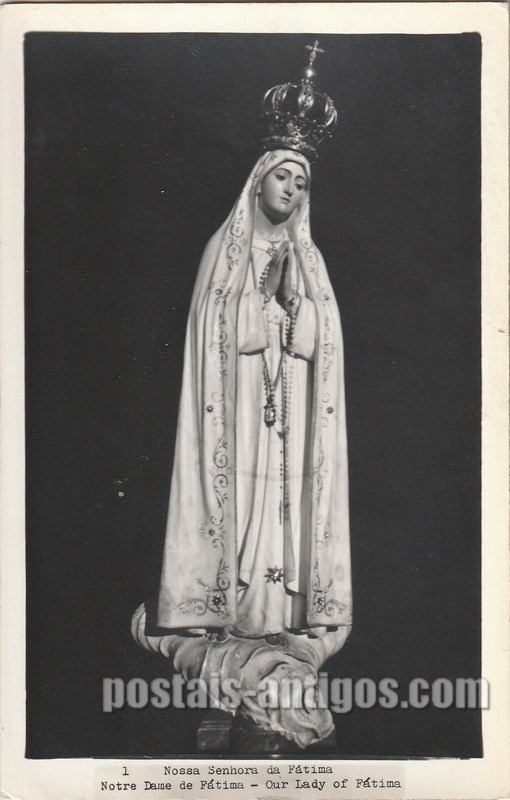 ilhete postal ilustrado de Fátima, ​Nossa Senhora de Fátima | Portugal em postais antigos 