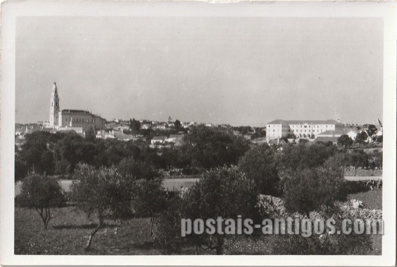 ilhete postal ilustrado de Fátima, vista parcial | Portugal em postais antigos 