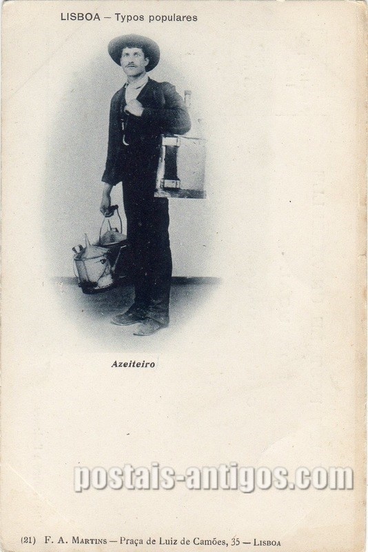 Bilhete postal de Lisboa, tipos populares, Azeiteiro | Portugal em postais antigos