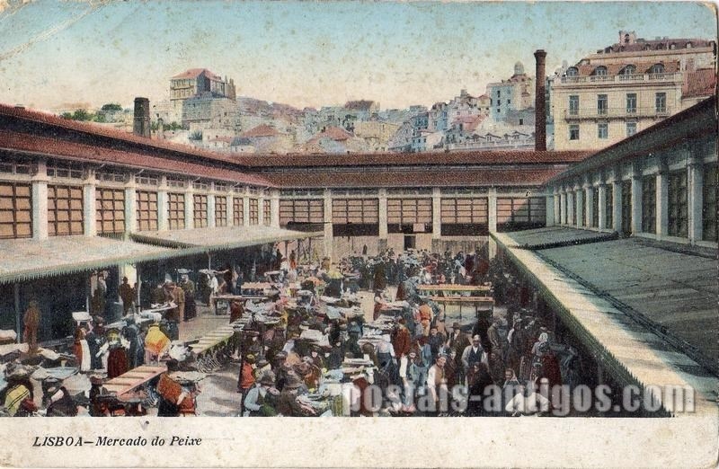 Bilhete postal de Mercado do peixe, Lisboa | Portugal em postais antigos